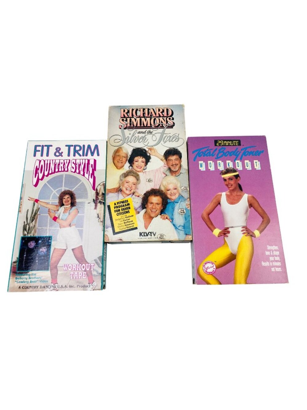 Retro 80s 90s Workout VHS Tapes Lot Richard Simmons, Country Style, Body Toner